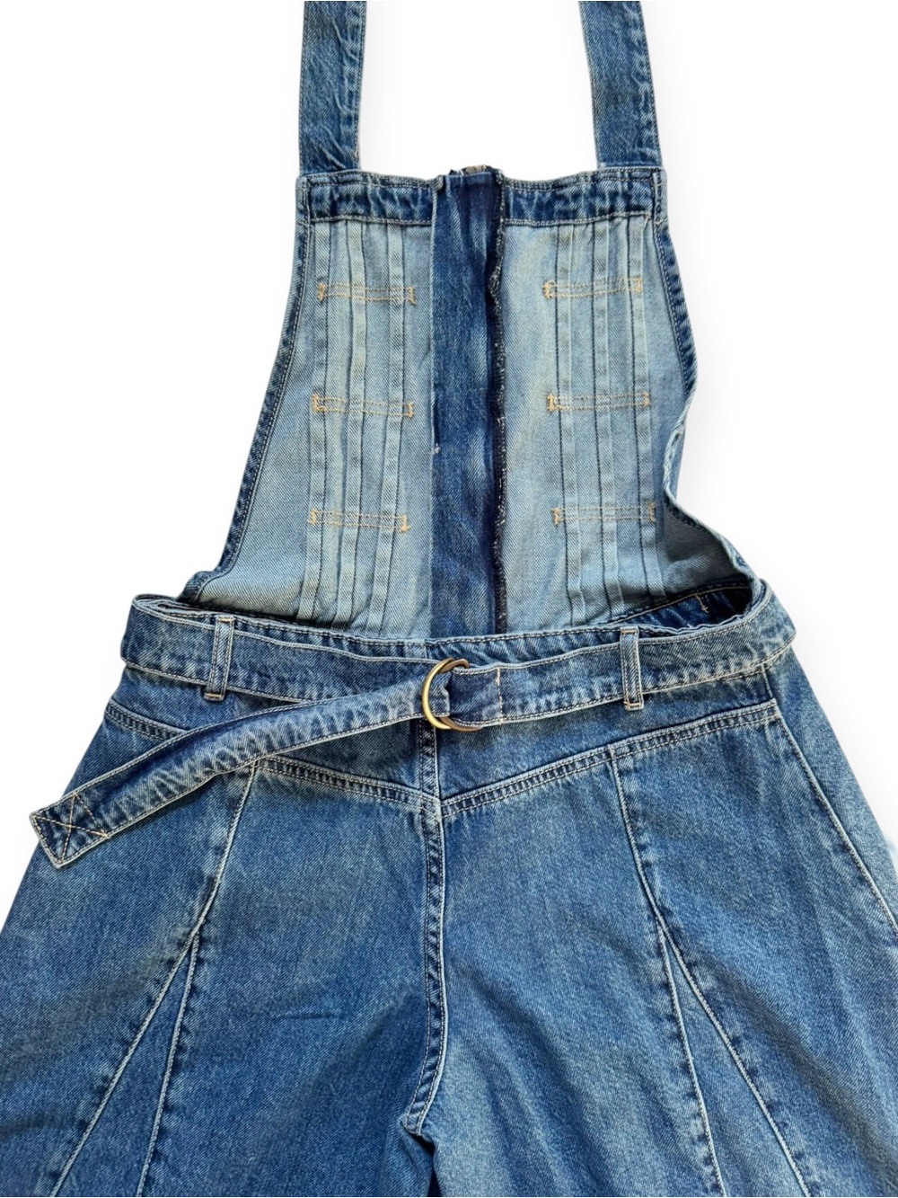 Free People We The Free Vista Apron Denim Jumpsuit Wide Leg Halter Boho | 27 - Picture 7 of 13